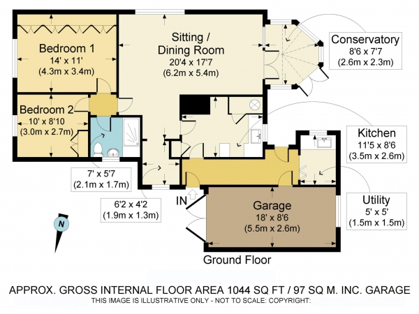 Floor Plan Image for 2 Bedroom Bungalow for Sale in The Greenway, Tring