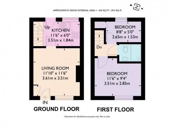 Floor Plan for 2 Bedroom Terraced House to Rent in Frogmore Street, Tring, HP23, 5AU - £185 pw | £800 pcm