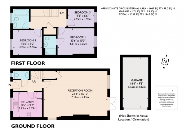 Floor Plan Image for 3 Bedroom End of Terrace House for Sale in Hartop Close, Ivinghoe Aston