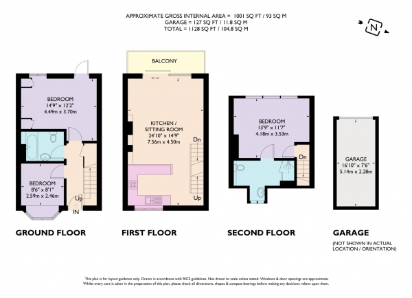 Floor Plan Image for 3 Bedroom Town House for Sale in Cooks Wharf, Cheddington