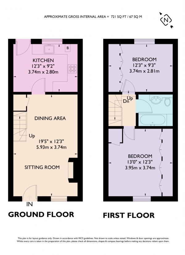 Floor Plan Image for 2 Bedroom Cottage for Sale in Catherine Cottages, Wigginton Bottom