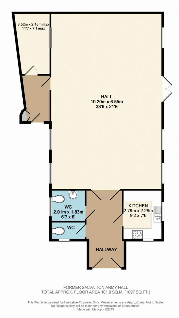 Floor Plan Image for Commercial Property for Sale in Former Salvation Army Hall, Albert Street, Tring