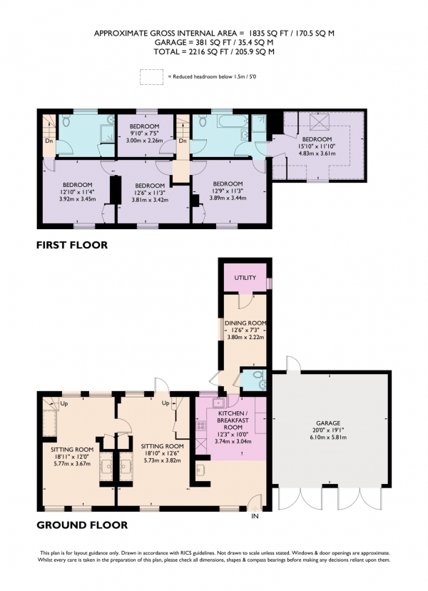 Floor Plan Image for 5 Bedroom Detached House for Sale in Parrotts Lane, Buckland Common