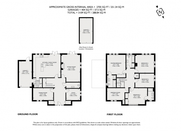 Floor Plan for 5 Bedroom Link Detached House for Sale in Lendon Grove, Gubblecote, Near Tring, Gubblecote, HP23, 4FA -  &pound1,150,000