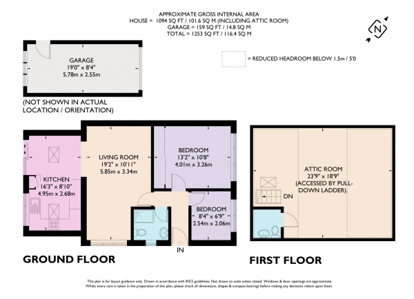 Floor Plan Image for 2 Bedroom Semi-Detached Bungalow for Sale in Ludgate, Tring