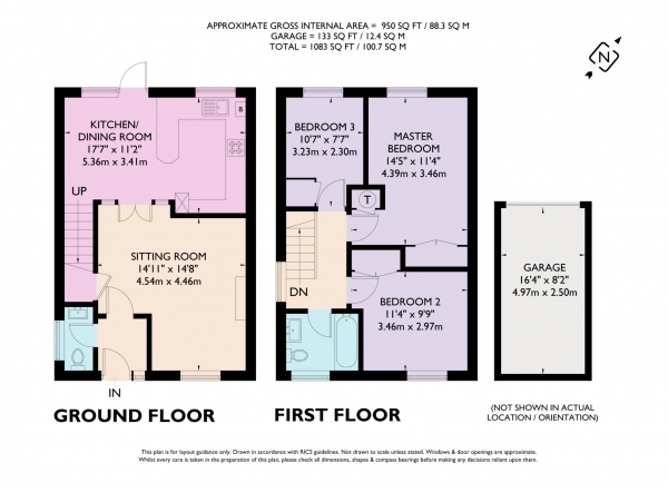 Floor Plan Image for 3 Bedroom End of Terrace House for Sale in Grenadine Way, Tring