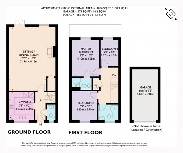 Floor Plan Image for 3 Bedroom Terraced House for Sale in Hartop Close, Ivinghoe Aston