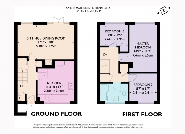 Floor Plan Image for 3 Bedroom Terraced House for Sale in Yardley Avenue, Pitstone
