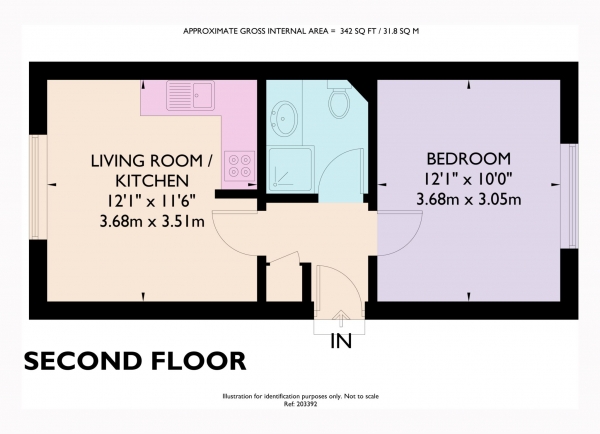 Floor Plan Image for 1 Bedroom Flat for Sale in Royal Court, Tring