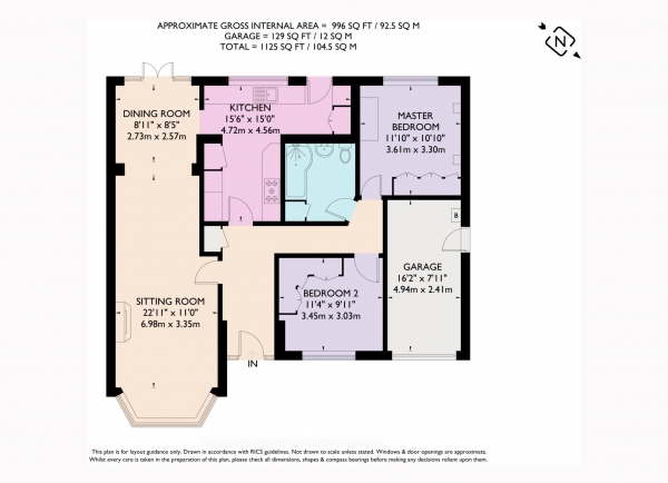 Floor Plan Image for 2 Bedroom Detached Bungalow for Sale in Grove Park, Tring