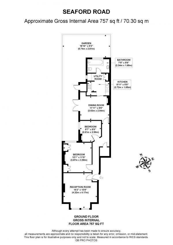 Floor Plan Image for 2 Bedroom Apartment for Sale in Seaford Road, W13