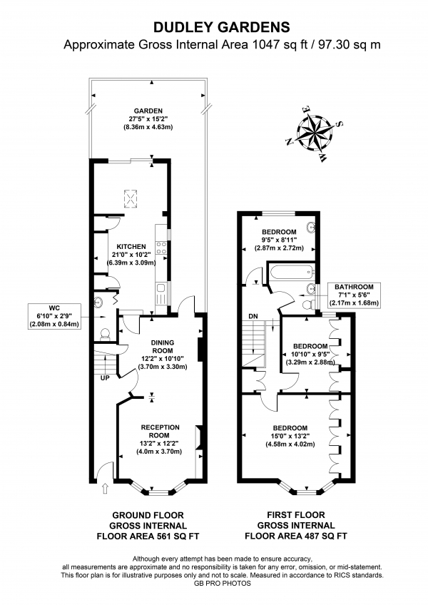 Floor Plan Image for 3 Bedroom Terraced House for Sale in Dudley Gardens, W13