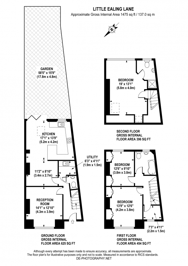 Floor Plan Image for 4 Bedroom Terraced House for Sale in Little Ealing Lane, W5