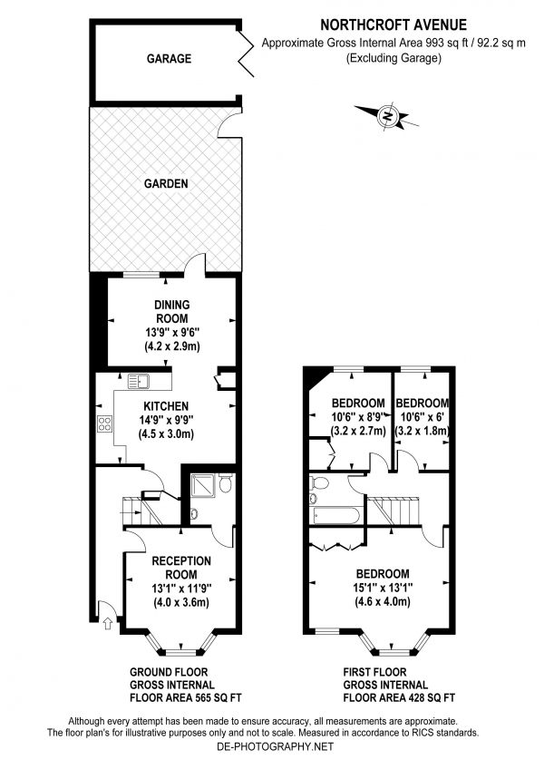 Floor Plan Image for 3 Bedroom End of Terrace House for Sale in Northcroft Road, W13