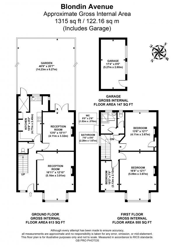 Floor Plan Image for 3 Bedroom End of Terrace House for Sale in Blondin Avenue, W5
