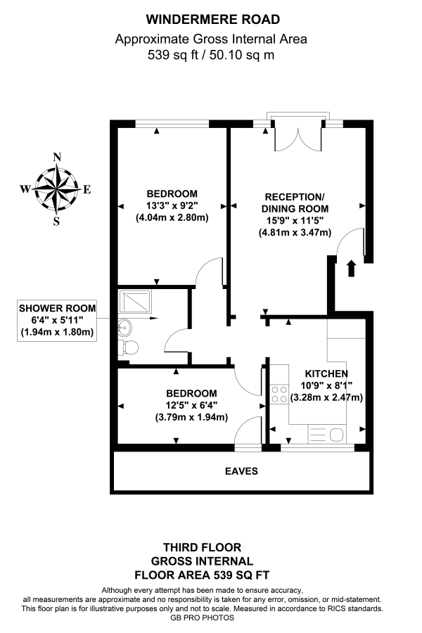 Floor Plan Image for 2 Bedroom Flat for Sale in Windermere Road, W5