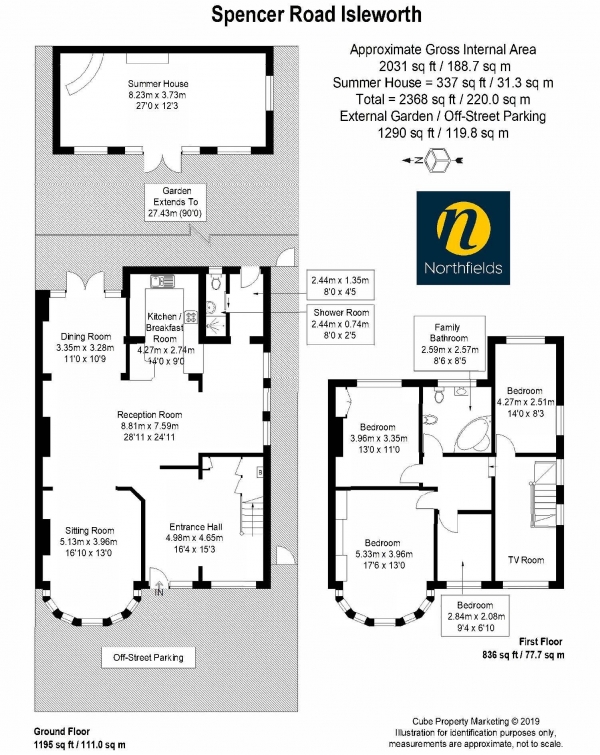 Floor Plan Image for 4 Bedroom Semi-Detached House for Sale in Spencer Road, TW7