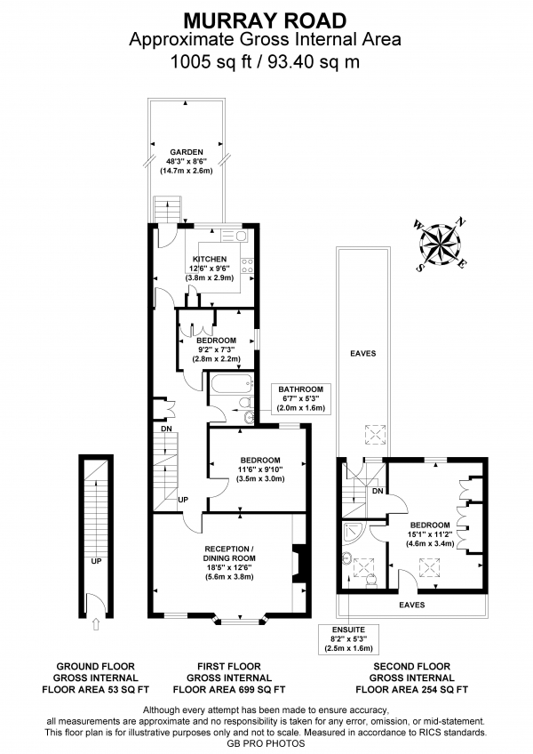 Floor Plan Image for 3 Bedroom Flat for Sale in Murray Road, W5