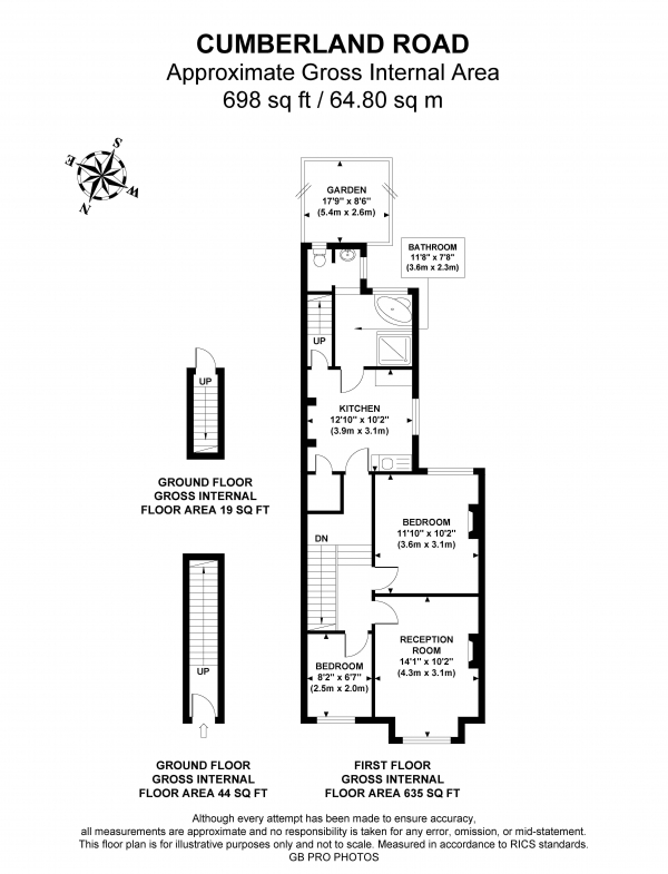 Floor Plan Image for 2 Bedroom Flat for Sale in Cumberland Road, W7