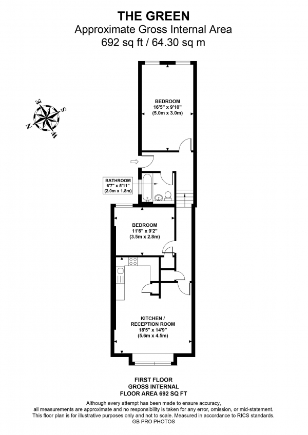 Floor Plan Image for 2 Bedroom Flat to Rent in The Green, W5