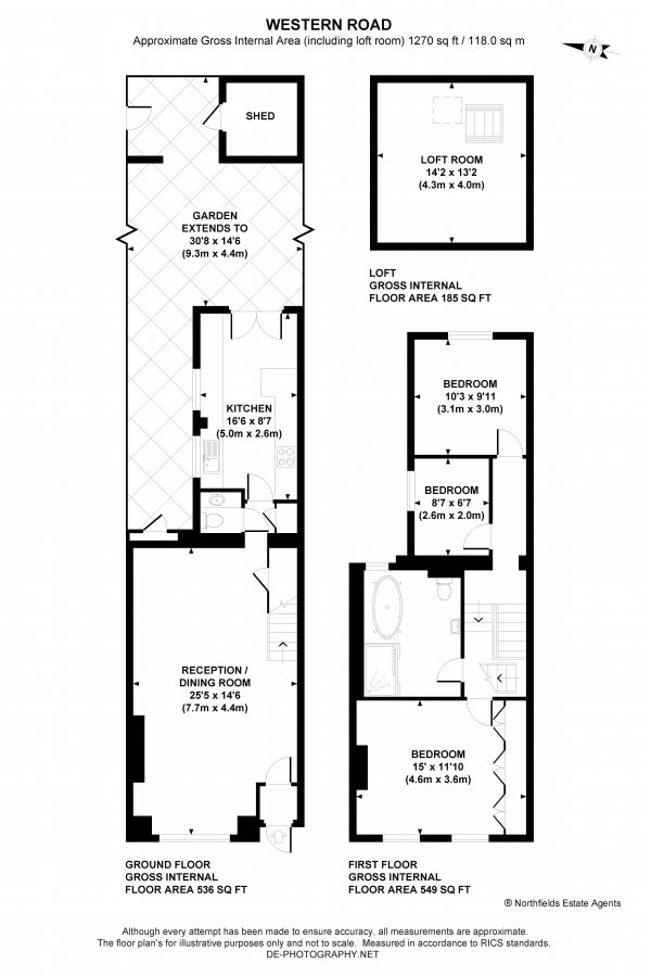 Floor Plan Image for 3 Bedroom End of Terrace House for Sale in Western Road, W5