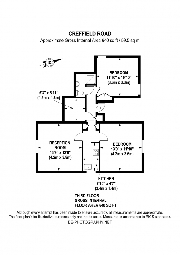 Floor Plan Image for 2 Bedroom Flat for Sale in Creffield Road, W5