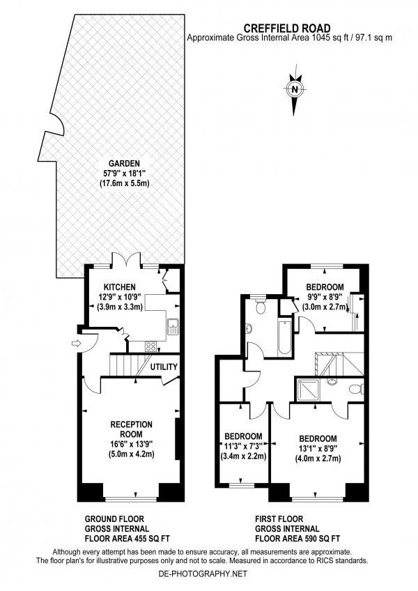 Floor Plan Image for 3 Bedroom Apartment for Sale in Creffield Road, W5