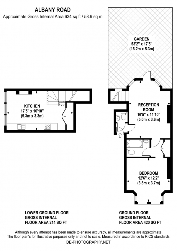 Floor Plan Image for 1 Bedroom Flat for Sale in Albany Road, W13