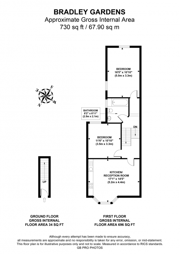 Floor Plan Image for 2 Bedroom Apartment to Rent in Bradley Gardens, W13