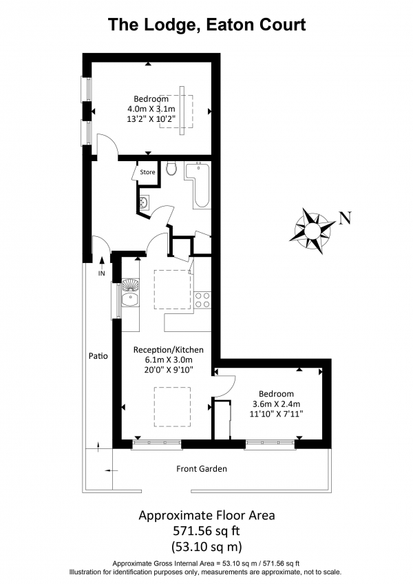 Floor Plan Image for 2 Bedroom Flat for Sale in The Lodge, Eaton Rise, W5