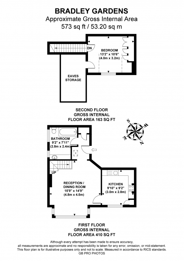 Floor Plan Image for 1 Bedroom Flat to Rent in Bradley Gardens, W13