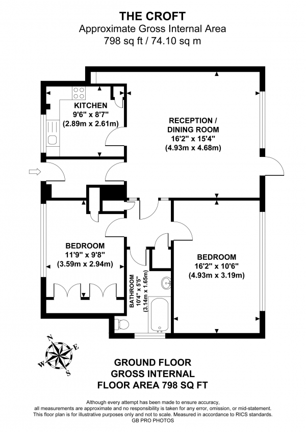 Floor Plan Image for 2 Bedroom Town House for Sale in The Croft, W5