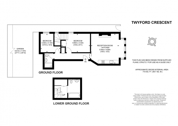 Floor Plan Image for 2 Bedroom Flat for Sale in Twyford Crescent, W3