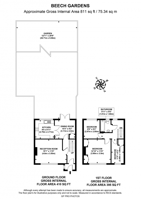 Floor Plan Image for 3 Bedroom Terraced House for Sale in Beech Gardens, W5