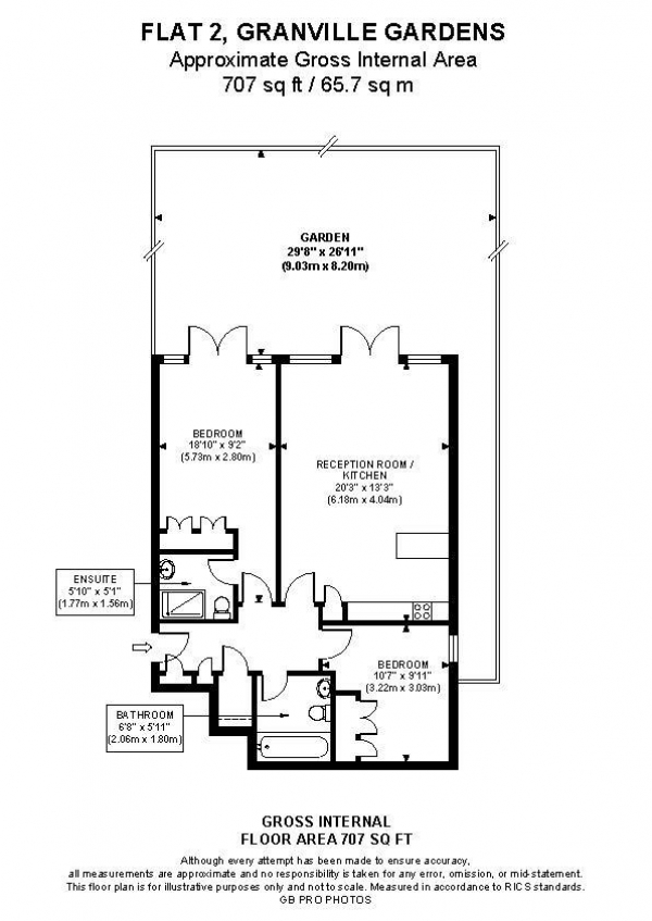 Floor Plan Image for 2 Bedroom Flat for Sale in Granville Gardens, W5