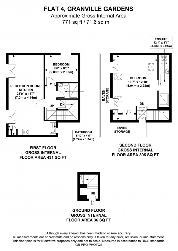 Floor Plan Image for 2 Bedroom Flat for Sale in Granville Gardens, W5