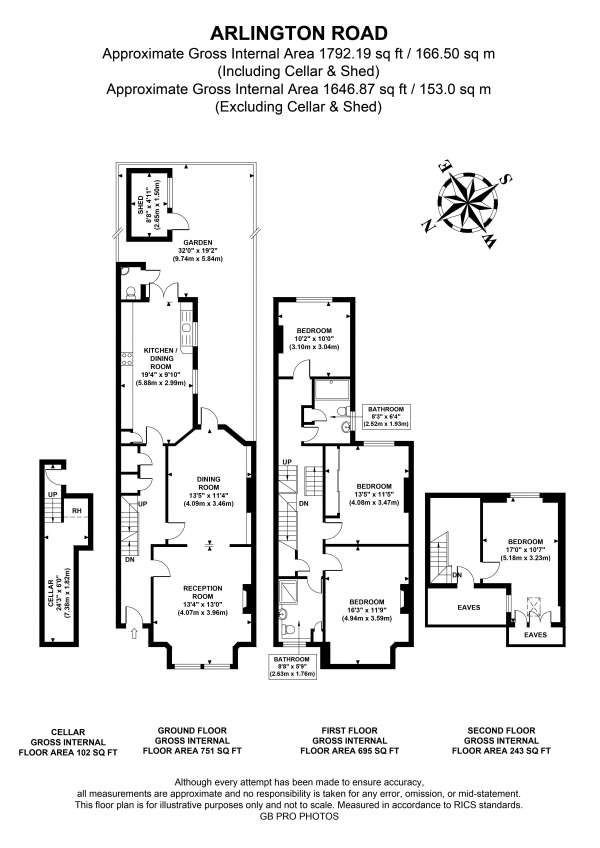 Floor Plan Image for 4 Bedroom Terraced House for Sale in Arlington Road, W13