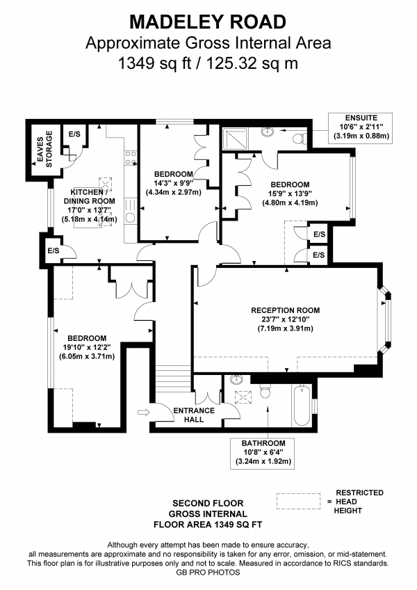 Floor Plan Image for 3 Bedroom Flat for Sale in Madeley Road, W5