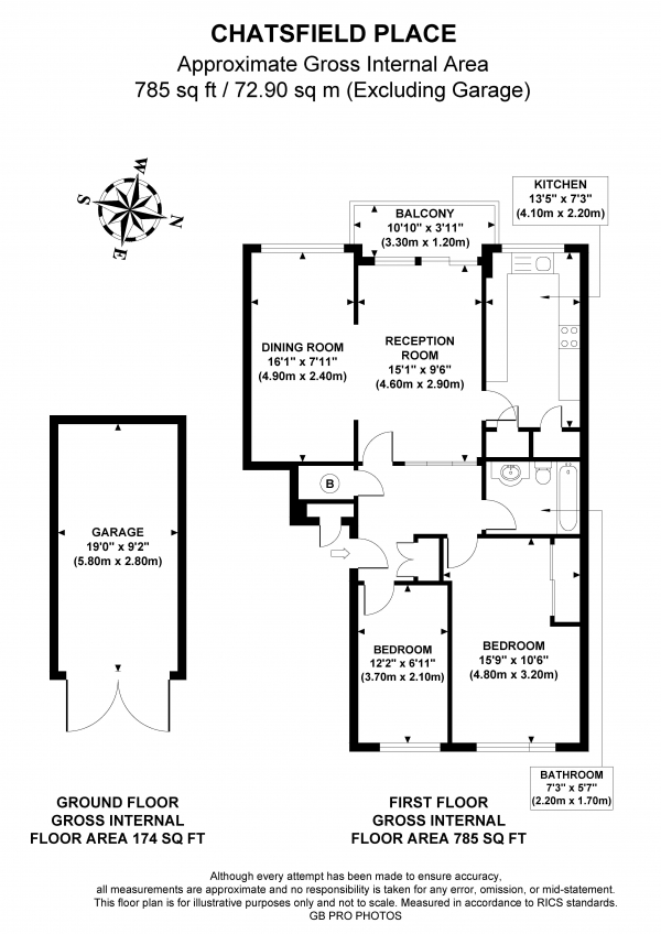 Floor Plan Image for 2 Bedroom Flat for Sale in Chatsfield Place, W5