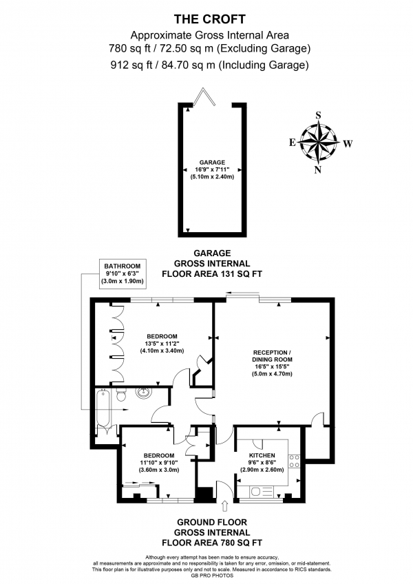 Floor Plan Image for 2 Bedroom Flat for Sale in Park Hill, W5