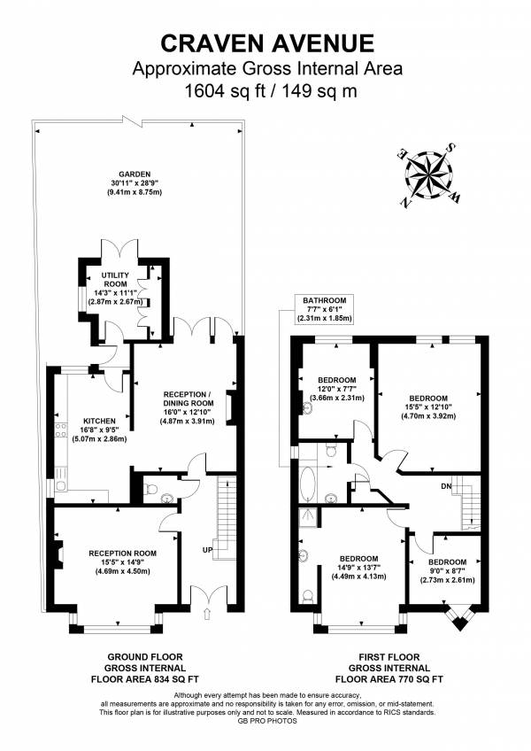 Floor Plan Image for 4 Bedroom Semi-Detached House for Sale in Craven Avenue, W5