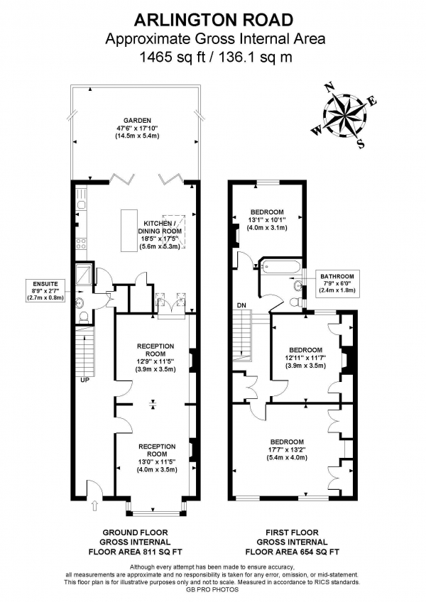 Floor Plan Image for 3 Bedroom Terraced House for Sale in Arlington Road, W13