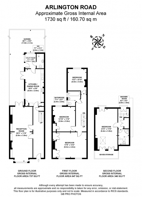 Floor Plan for 4 Bedroom End of Terrace House for Sale in Arlington Road, W13, W13, 8PE - Offers in Excess of &pound1,100,000