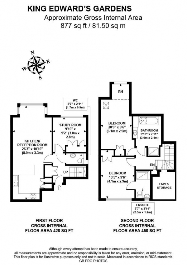 Floor Plan Image for 3 Bedroom Flat for Sale in King Edwards Gardens, W3