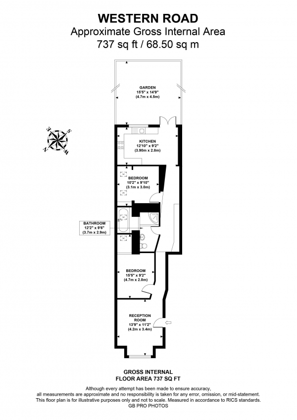 Floor Plan Image for 2 Bedroom Ground Flat for Sale in Western Road, W5