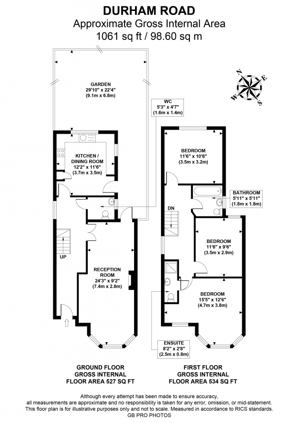 Floor Plan Image for 3 Bedroom Detached House for Sale in Durham Road, W5