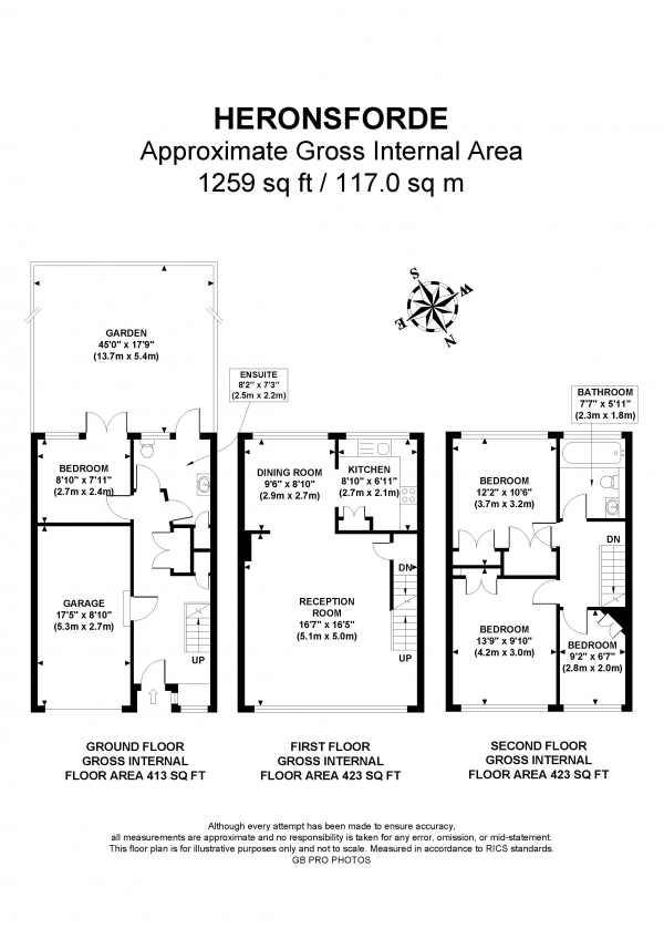 Floor Plan Image for 4 Bedroom Town House to Rent in Heronsforde, W13