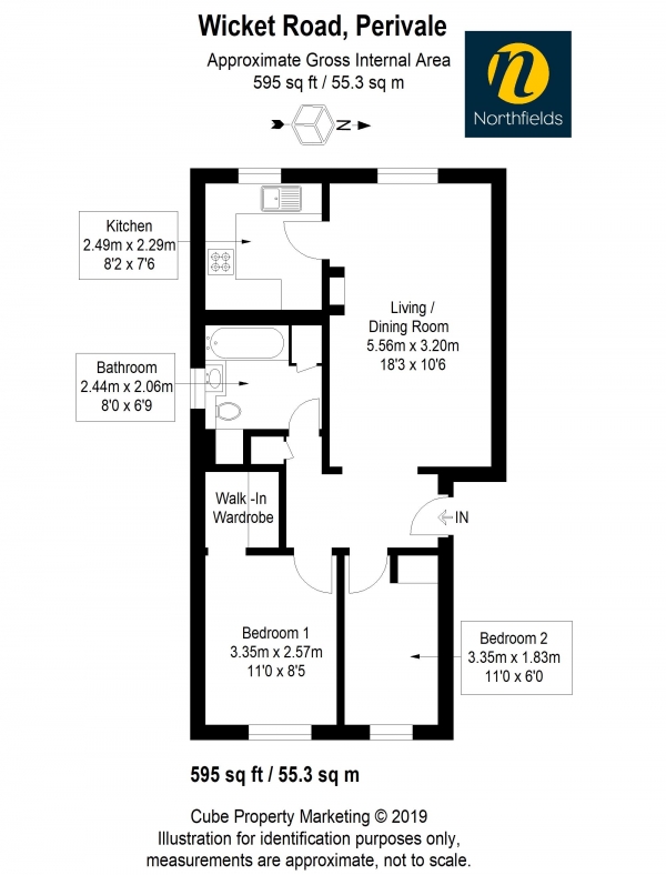 Floor Plan Image for 2 Bedroom Flat for Sale in Wicket Road, Borough of Ealing