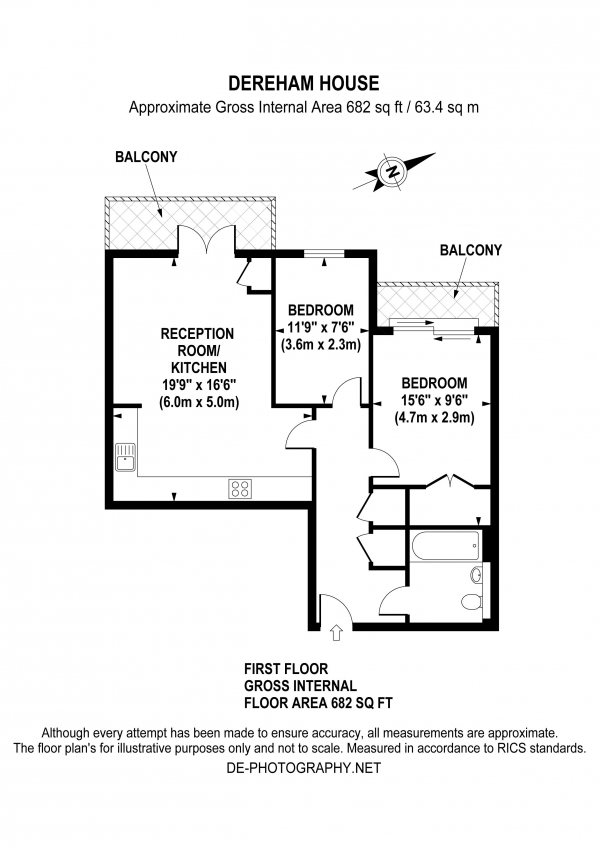 Floor Plan Image for 2 Bedroom Apartment for Sale in Dereham House, Drayton Green, W13