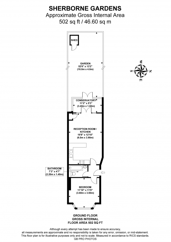 Floor Plan Image for 1 Bedroom Flat for Sale in Sherborne Gardens, Ealing, W13